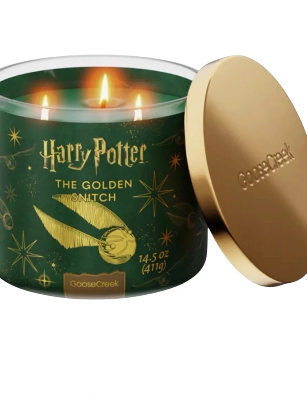 Goose Creek Harry Potter The Golden Snitch 14.5 oz 3-Wick Scented Candle New